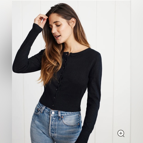 Jenni Kayne Finley Linen Cotton Cardigan XS Black - Picture 1 of 8